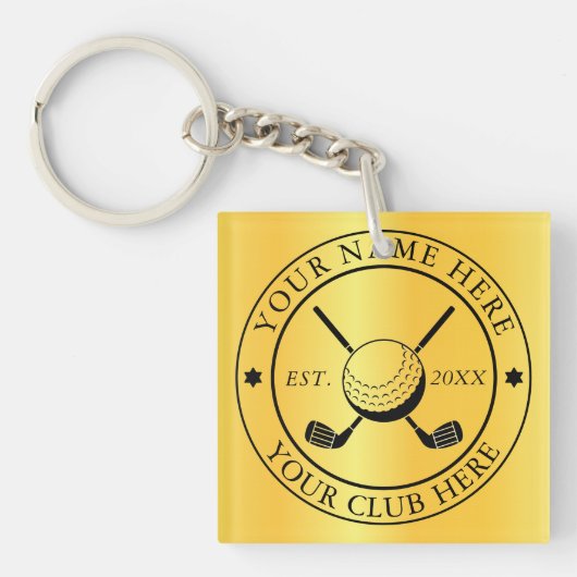 Custom Featuring Club Emblem Square Single-seitig Schlüsselanhänger (Vorderseite)