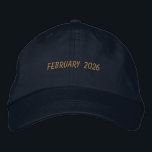 Custom FEBRUARY 2026 Text Special day Celebration Bestickte Baseballkappe<br><div class="desc">Mark the moment in style with this Navy Alternative Apparel Basic Adjustable Cap featuring bold “FEBRUARY 2026” embroidery that stands out with a refined finish. Crafted for comfort with a one-size-fits-all adjustable strap, it’s ideal for monthly campaigns, special achievements, anniversaries, or business promotions. Order in bulk for your organization, event...</div>