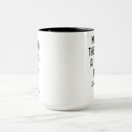 Custom February Birth Flower - Personalized Name Tasse (Zentrum)