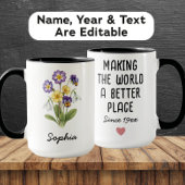 Custom February Birth Flower - Personalized Name Tasse