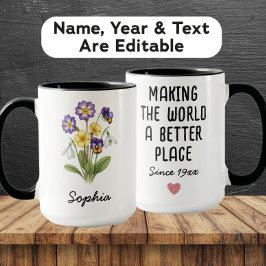Custom February Birth Flower - Personalized Name Tasse