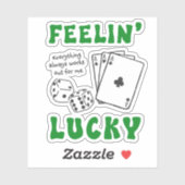 Custom Feelin' Lucky Positive Affirmation & Aces Aufkleber (Blatt)
