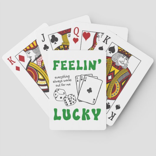 Custom Feelin' Lucky Positive Affirmation & Aces Spielkarten (Rückseite)