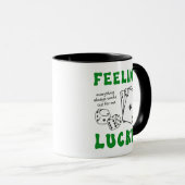 Custom Feelin' Lucky Positive Affirmation & Aces Tasse (VorderseiteRechts)