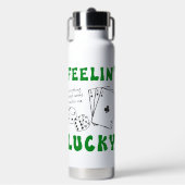 Custom Feelin' Lucky Positive Affirmation & Aces Trinkflasche (Vorderseite)