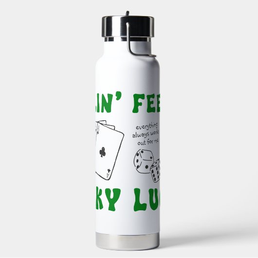 Custom Feelin' Lucky Positive Affirmation & Aces Trinkflasche (Links)