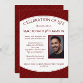 Custom | FEIERUNG DES LEBENS | Beerdigung Roter Ei Einladung (Vorne/Hinten)