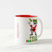 Custom Feliz Navidad Mexiko Weihnachten Zweifarbige Tasse (VorderseiteRechts)