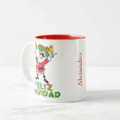 Custom Feliz Navidad Mexiko Weihnachten Zweifarbige Tasse (Vorderseite Links)