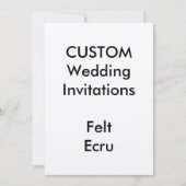 Custom FELT ECRU Wedding Invitations 5"x7" Einladung (Vorderseite)