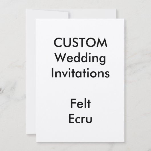 Custom FELT ECRU Wedding Invitations 5"x7" Einladung (Vorderseite)