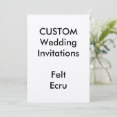 Custom FELT ECRU Wedding Invitations 5"x7" Einladung (Stehend Vorderseite)