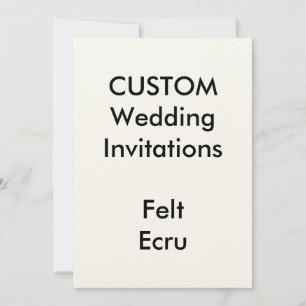 Custom FELT ECRU Wedding Invitations 5"x7" Einladung
