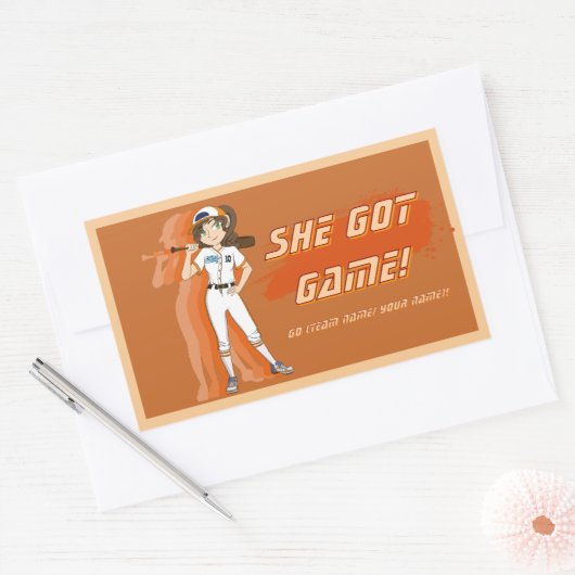 Custom Female Baseball Player Sticker (Umschlag)