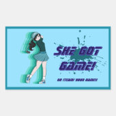 Custom Female Golf Player Sticker (Vorderseite)