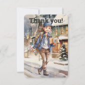 Custom Female Letter Carrier Weihnachten Dankeskarte (Vorderseite)