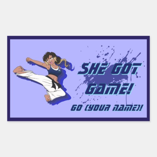 Custom Female Martial Artist Sticker (Vorderseite)