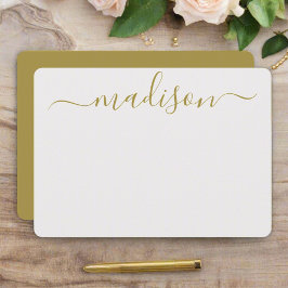 Custom Feminine Gold Typografy Script Name Mitteilungskarte