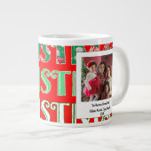 Custom Festivals Red Green Weihnachts-Foto Jumbo-Tasse (Vorderseite Rechts)