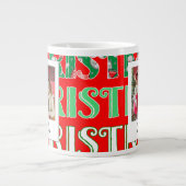 Custom Festivals Red Green Weihnachts-Foto Jumbo-Tasse (Vorderseite)