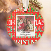 Custom Festivals Red Green Weihnachts-Foto Ornament