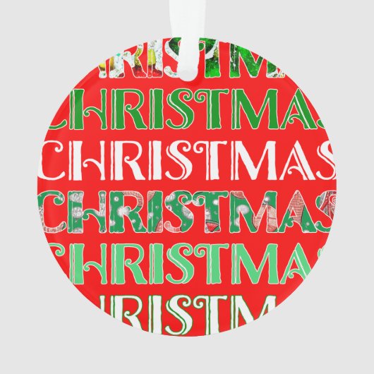 Custom Festivals Red Green Weihnachts-Foto Ornament (Rückseite)