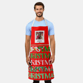 Custom Festivals Red Green Weihnachts-Foto Schürze (Getragen)