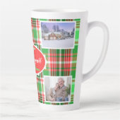 Custom Festivals Red Green Weihnachtsfeiertag Foto Milchtasse (Rechts)