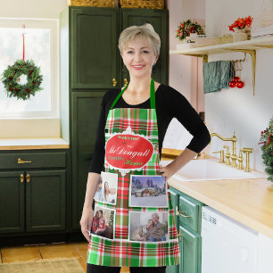 Custom Festivals Red Green Weihnachtsfeiertag Foto Schürze