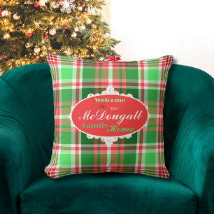 Custom Festivals Red Green Weihnachtsfeiertag Weiß Kissen