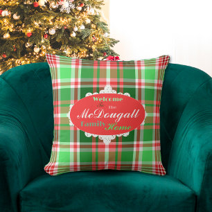 Custom Festivals Red Green Weihnachtsfeiertag Weiß Kissen