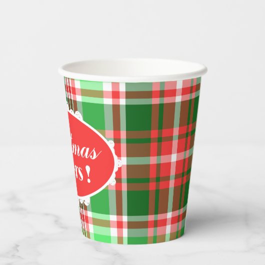 Custom Festivals Red Green White Christmas Party Pappbecher (Rückseite)
