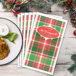 Custom Festivals Red Green White Christmas Party Serviette