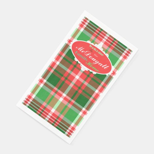 Custom Festivals Red Green White Christmas Party Serviette (Ecke)