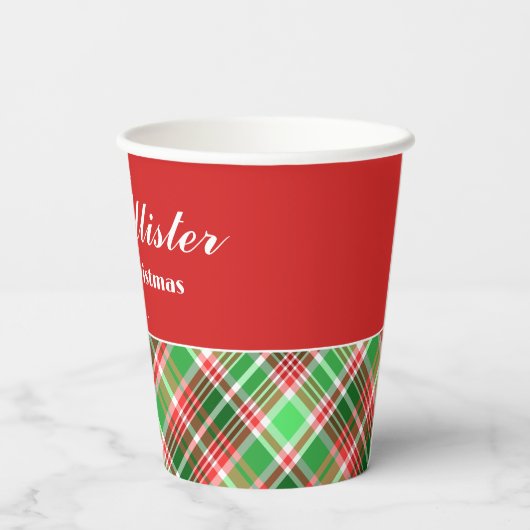 Custom Festivals Red Green White Holiday Party Pappbecher (Rückseite)