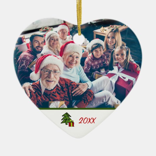 Custom Festive 2-seitige Foto Weihnachten Keramik Ornament (Vorne)