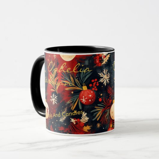 Custom Festive Boho Chic Tasse - Personalisierter (Vorderseite Links)