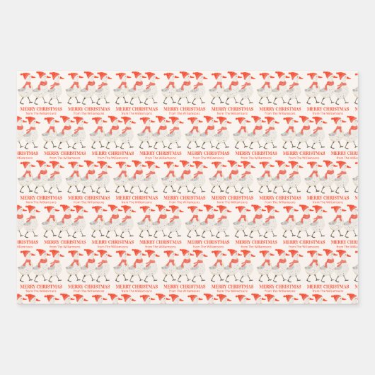 Custom Festive Christmas Ducks Family Name Geschenkpapier Set (Vorderseite 3)