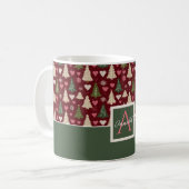 Custom Festive Knitted Christmas Tree Pattern Kaffeetasse (Vorderseite Links)