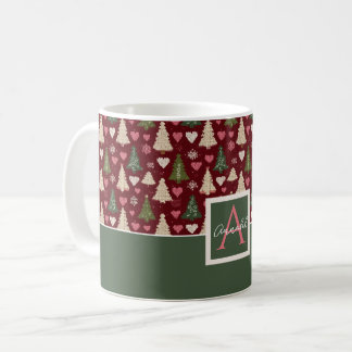 Custom Festive Knitted Christmas Tree Pattern Kaffeetasse
