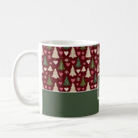 Custom Festive Knitted Christmas Tree Pattern Kaffeetasse (Links)