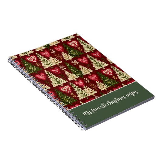 Custom Festive Knitted Style Pattern Recipe Notizblock (Rechte Seite)