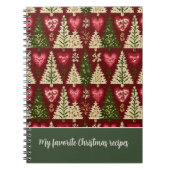 Custom Festive Knitted Style Pattern Recipe  Notizblock (Vorderseite)