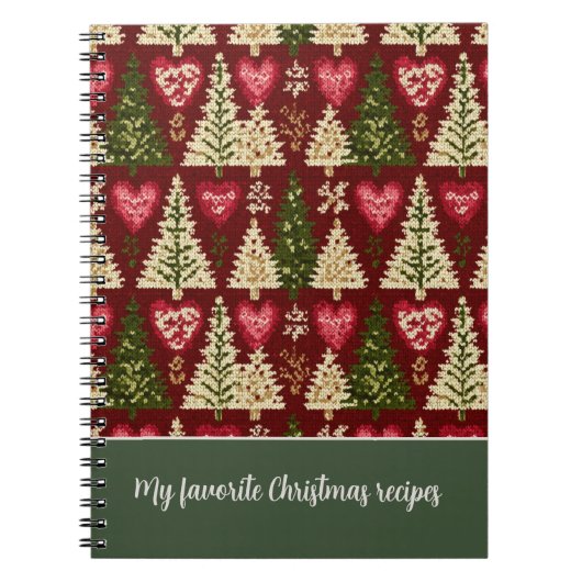 Custom Festive Knitted Style Pattern Recipe  Notizblock (Vorderseite)