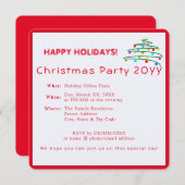 Custom Festive Modern Elegantes Rotes Weihnachtsfe Einladung (Vorne/Hinten)