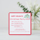 Custom Festive Modern Elegantes Rotes Weihnachtsfe Einladung (Stehend Vorderseite)