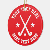 Custom field hockey Sport Weihnachtsbaumschmuck Keramik Ornament (Links)
