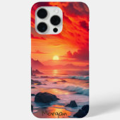 Custom Fiery Sunset Coastline - Ocean Cliffs Case-Mate iPhone Hülle (Rückseite)