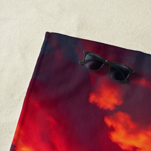 Custom Fiery Sunset Coastline - Ocean Cliffs Strandtuch (Beispiel)