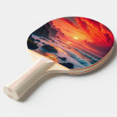 Custom Fiery Sunset Coastline - Ocean Cliffs Tischtennis Schläger (Vorderseite)